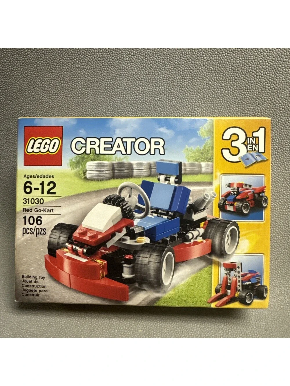 LEGO CREATOR: Red Go-Kart (31030) 3-in-1 Forklift Quadbike Car Vehicles 106pc
